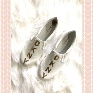 *White* Leather Slip Ons